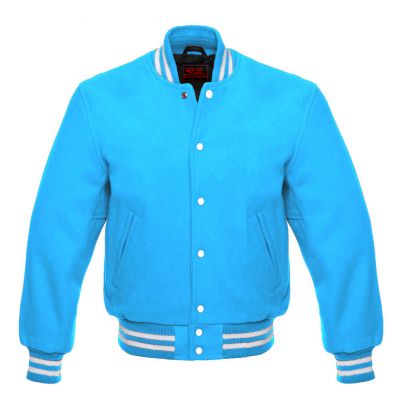 Varsity Classic jacket Sky Blue-White trims